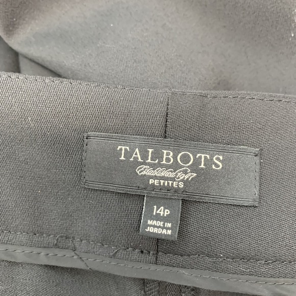 Talbots Heritage  Black Trouser Pants Wool Blend  14P Straight Capsule Classic - Picture 8 of 13